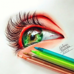 HOBİ VE SANAT DÜNYASİ Fascinating Eyes Colors Drawing by Gelson Fonteles